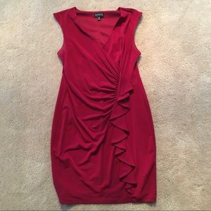 Wine red fitted dress